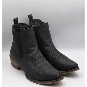 IUV CB-011 Womens Size 10 Black Cowboy Chelsea Ankle Boots Western